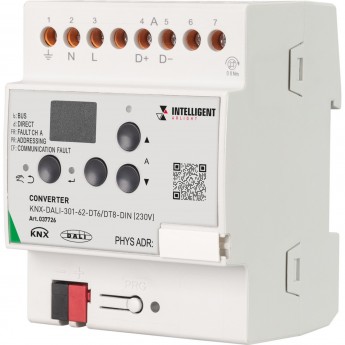 Конвертер ARLIGHT INTELLIGENT KNX-DALI-301-62-DT6/DT8-DIN (230V, IARL, IP20 Пластик, 3 года)